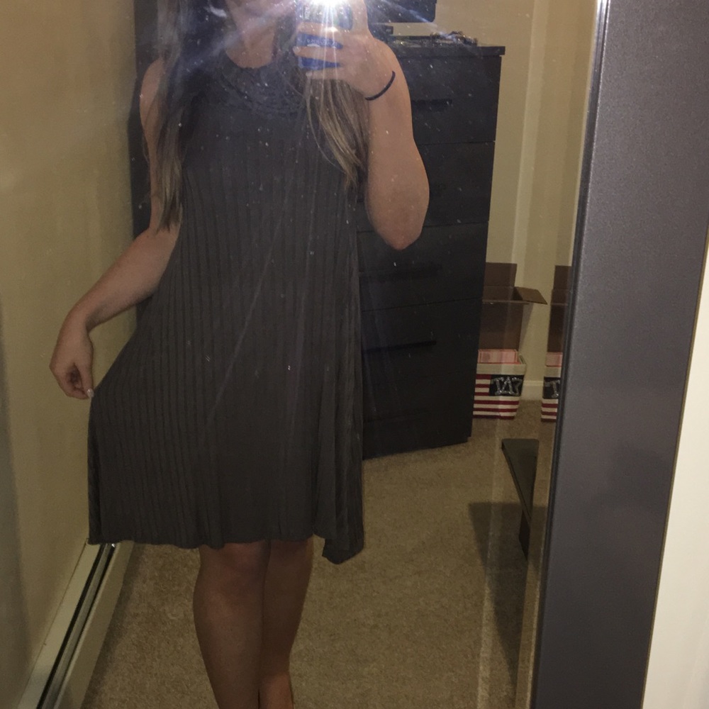 Cowl Neck Rib Sweater Dress - Picture 5 of 7